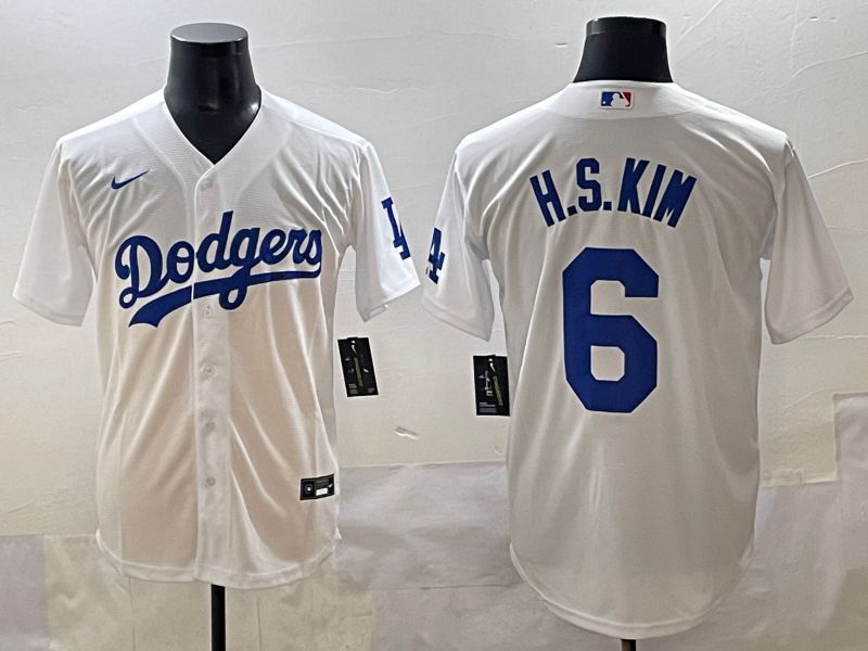 Men 2025 Los Angeles Dodgers #6 H.S.Kim White Game Nike MLB Jersey style 5